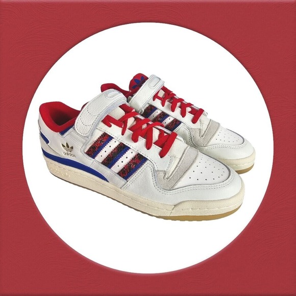 adidas Forum 84 Low Off Men's Size 10 White Scarlet Collegiate Royal‎ GV9606 - Picture 2 of 16